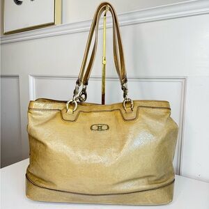 CELINE Vintage Patent Tote Bag Leather